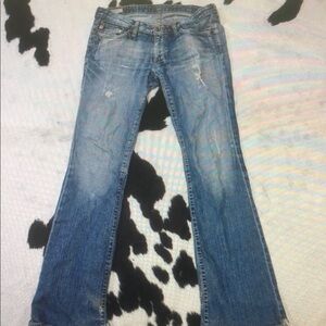 Vintage Big Star Women's Bootcut Flare Distressed Jeans Size 32 Blue
